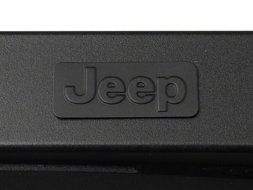 Jeep Licensed by RedRock Rubi Rails with Jeep Logo; Textured Black (07-18 Jeep Wrangler JK 2-Door)
