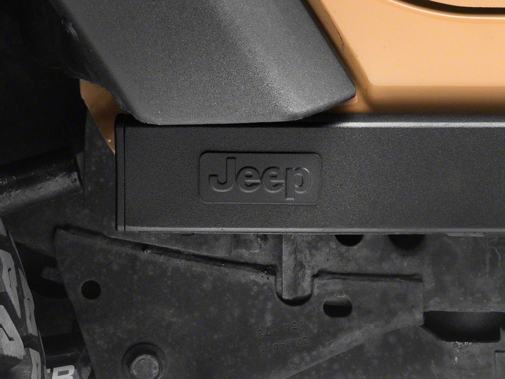 Jeep Licensed by RedRock Rubi Rails with Jeep Logo; Textured Black (07-18 Jeep Wrangler JK 4-Door)
