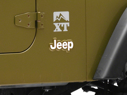 Jeep Licensed by RedRock Side Logo; White (97-06 Jeep Wrangler TJ)