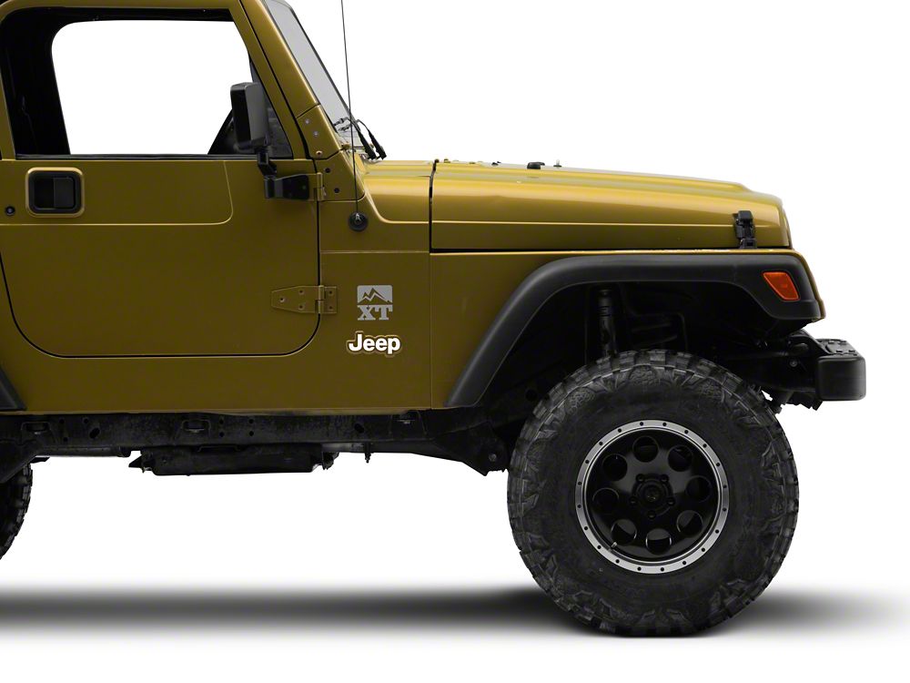 Jeep Licensed by RedRock Side Logo; White (97-06 Jeep Wrangler TJ)
