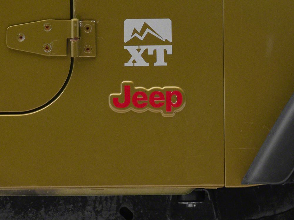 Jeep Licensed by RedRock Side Logo; Red (97-06 Jeep Wrangler TJ)