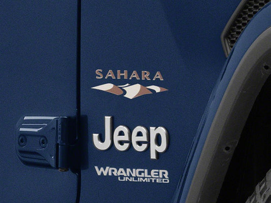 Jeep Licensed by RedRock Sahara Logo; Dark (87-18 Jeep Wrangler YJ, TJ & JK)