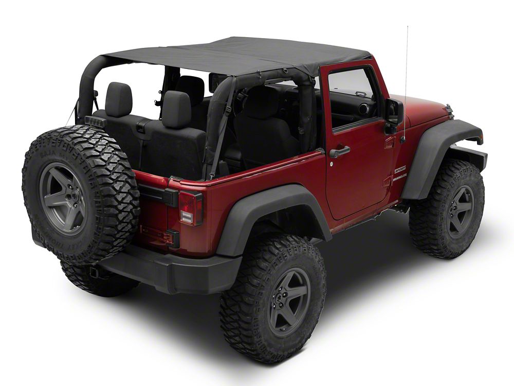 RedRock Extended Bikini Top; Black Diamond (11-18 Jeep Wrangler JK 2-Door)