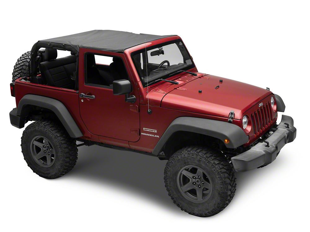 RedRock Extended Bikini Top; Black Diamond (11-18 Jeep Wrangler JK 2-Door)