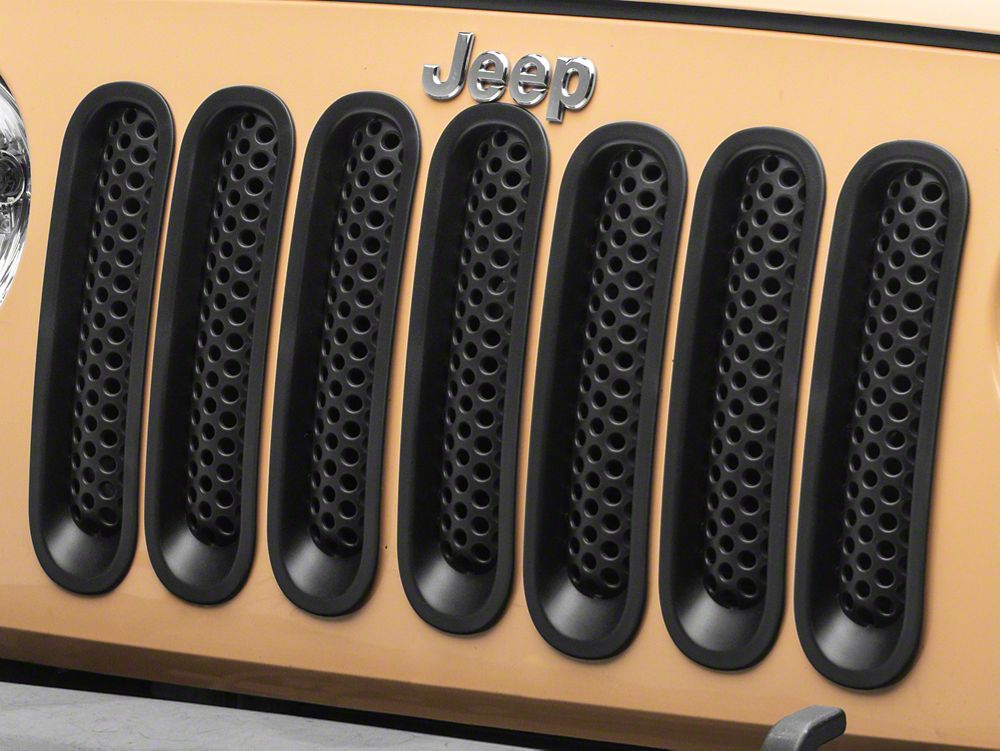 Redrock ハニカムグリルインサート;マットブラック 07-18 Jeep RedRock Honeycomb Grille Inserts; Matte Black (07-18 Jeep