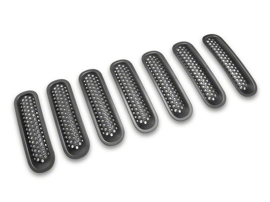 RedRock Mesh Grille Inserts; Matte Black (07-18 Jeep Wrangler JK)