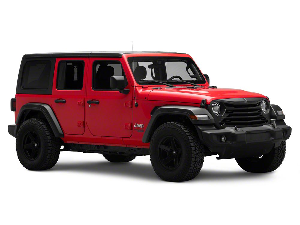 RedRock Tomahawk Grille; Matte Black (18-25 Jeep Wrangler JL)