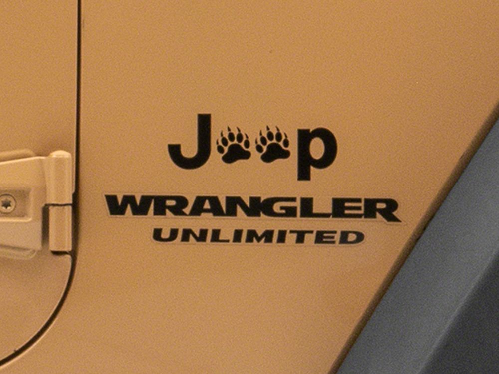 Jeep Licensed by RedRock Jeep Paw Side Logo; Matte Black (87-18 Jeep Wrangler YJ, TJ & JK)