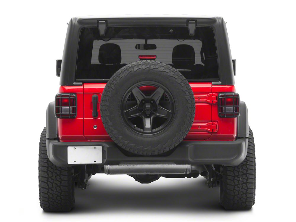 RedRock ABS Tail Light Guard; Textured Black (18-25 Jeep Wrangler JL w/ Factory Halogen Tail Lights)