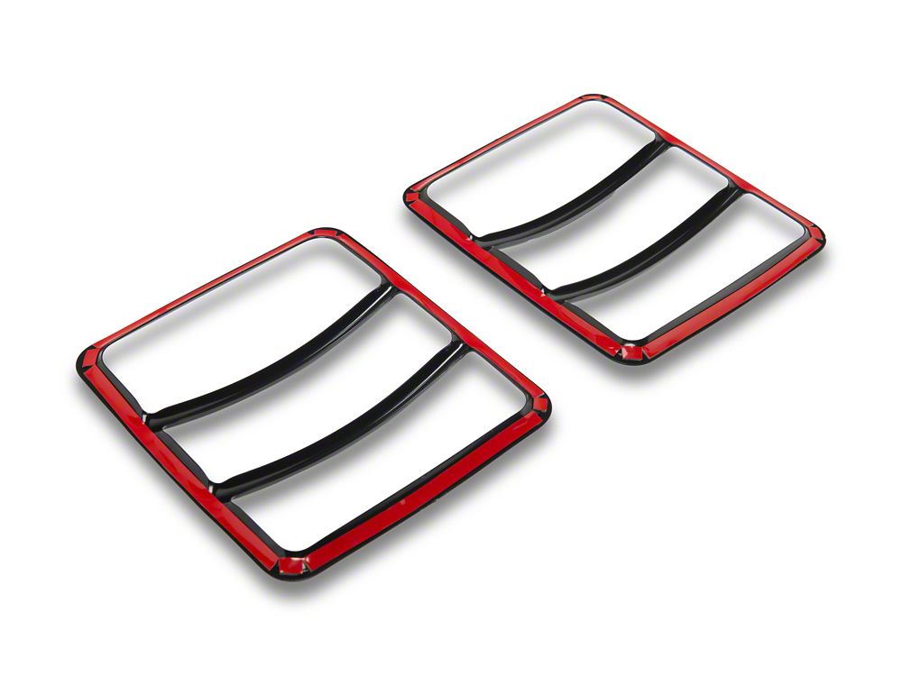 RedRock Steel Tail Light Guard; Gloss Black (18-25 Jeep Wrangler JL w/ Factory Halogen Tail Lights)