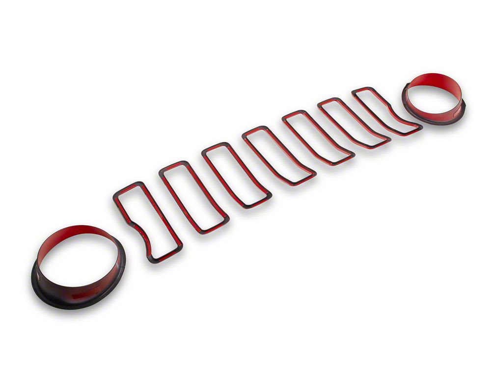 RedRock Grille Inserts; Red (24-25 Jeep Wrangler JL Rubicon, Sahara)