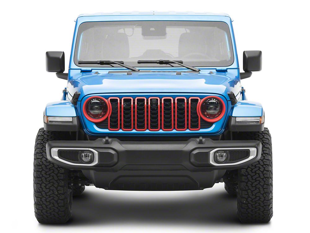 RedRock Grille Inserts; Red (24-25 Jeep Wrangler JL Rubicon, Sahara)