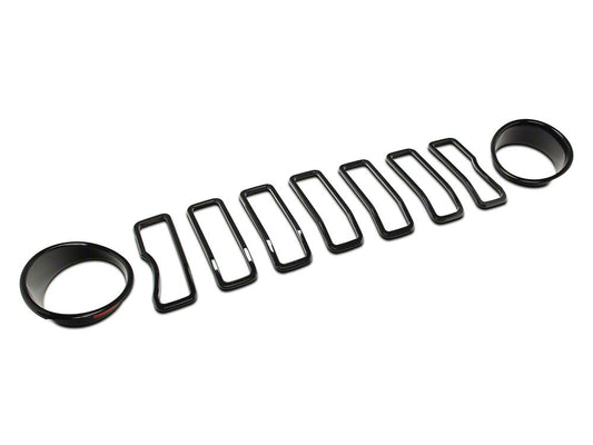 RedRock Grille Inserts; Black (24-25 Jeep Wrangler JL Rubicon, Sahara)