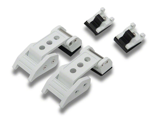 RedRock Billet Hood Catch Kit; White (07-25 Jeep Wrangler JK & JL)