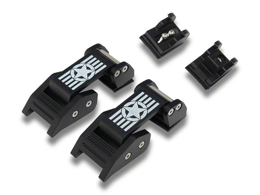 RedRock Billet Hood Catch Kit; Star (07-25 Jeep Wrangler JK & JL)