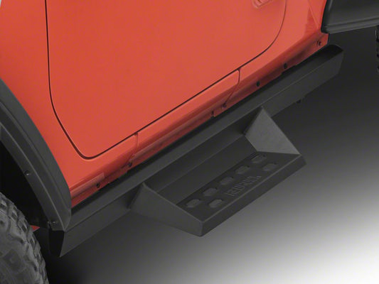 RedRock 4-Inch Drop TC1 Running Boards; Textured Black (18-25 Jeep Wrangler JL 2-Door)