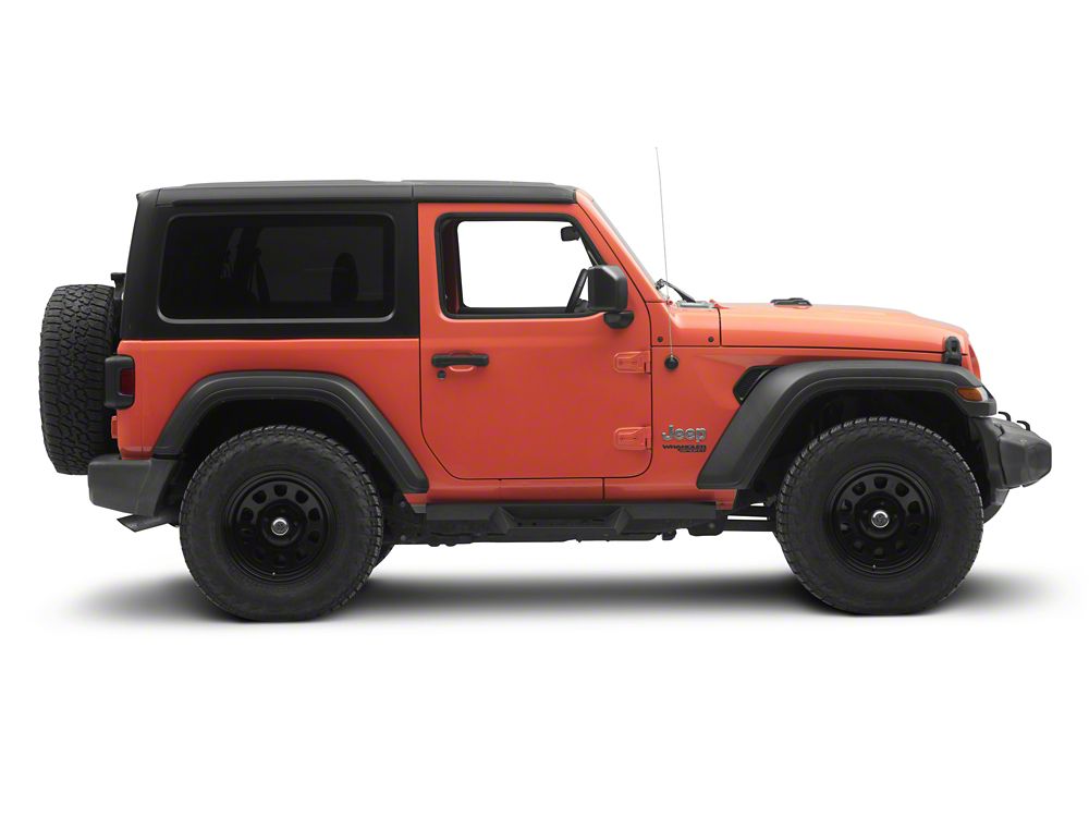 RedRock 4-Inch Drop TC1 Running Boards; Textured Black (18-25 Jeep Wrangler JL 2-Door)