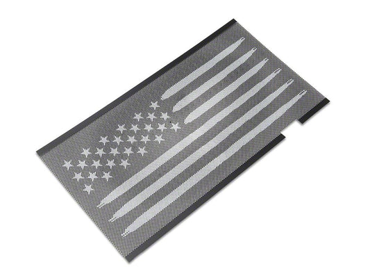 RedRock American Flag V2 Grille Insert; Black and White (07-18 Jeep Wrangler JK)