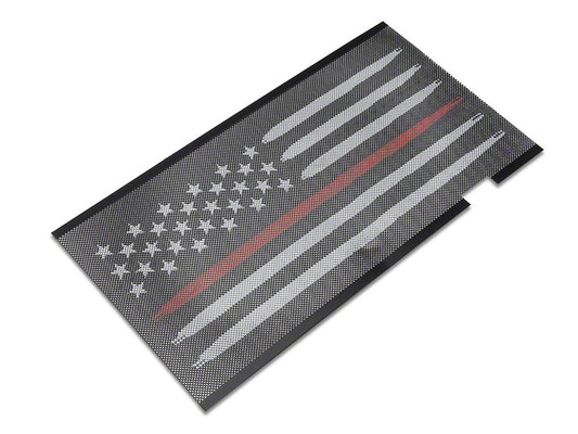 RedRock American Flag V2 Grille Insert; Red and White (07-18 Jeep Wrangler JK)