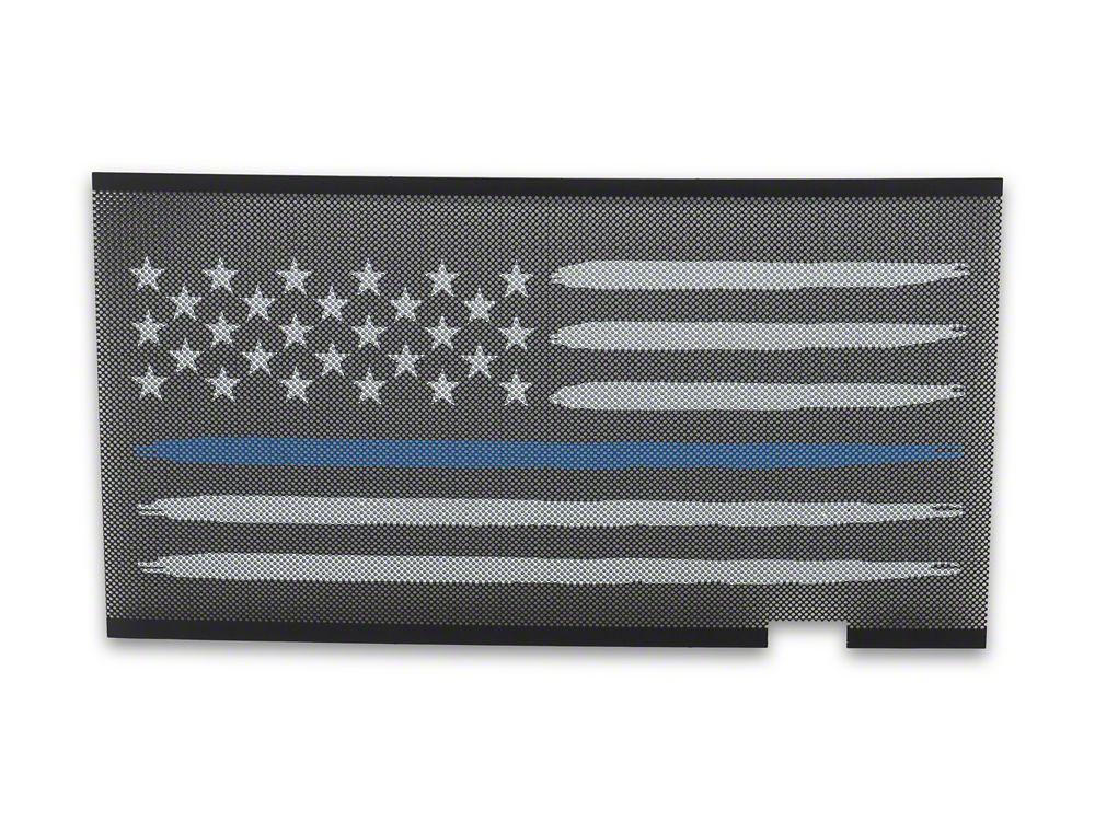 RedRock American Flag V2 Grille Insert; Blue and White (07-18 Jeep Wrangler JK)