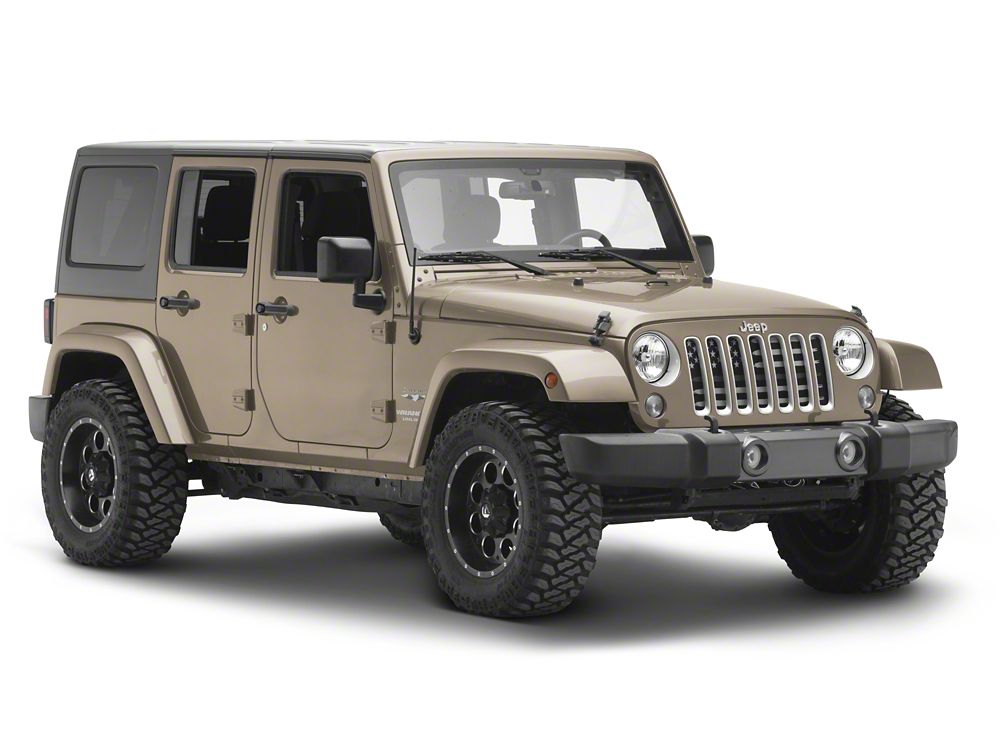 RedRock American Flag V2 Grille Insert; Blue and White (07-18 Jeep Wrangler JK)