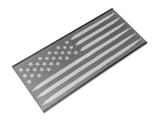 RedRock American Flag V2 Grille Insert; Black and White (18-25 Jeep Wrangler JL, Excluding Rubicon 392)
