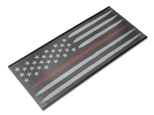 RedRock American Flag V2 Grille Insert; Red and White (18-25 Jeep Wrangler JL, Excluding Rubicon 392)