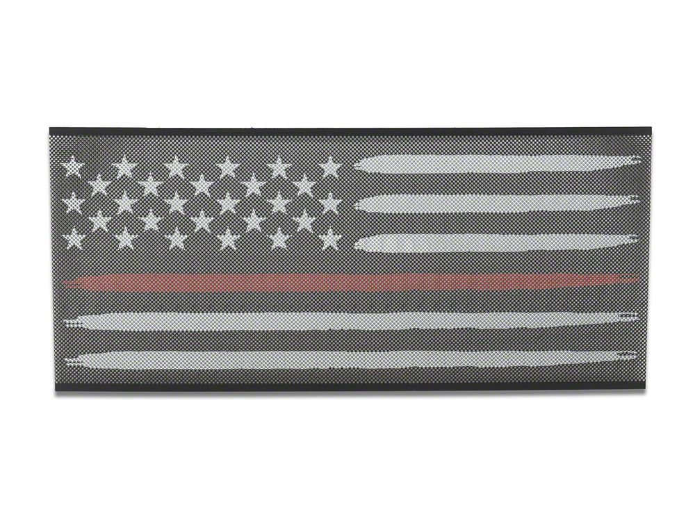 RedRock American Flag V2 Grille Insert; Red and White (18-25 Jeep Wrangler JL, Excluding Rubicon 392)