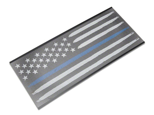RedRock American Flag V2 Grille Insert; Blue and White (18-25 Jeep Wrangler JL, Excluding Rubicon 392)