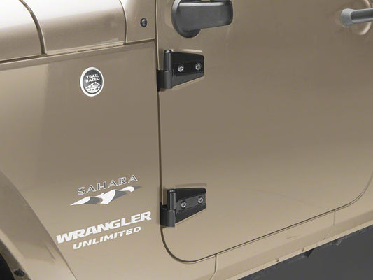 RedRock Door Hinge Set; Textured Black (07-18 Jeep Wrangler JK 4-Door)