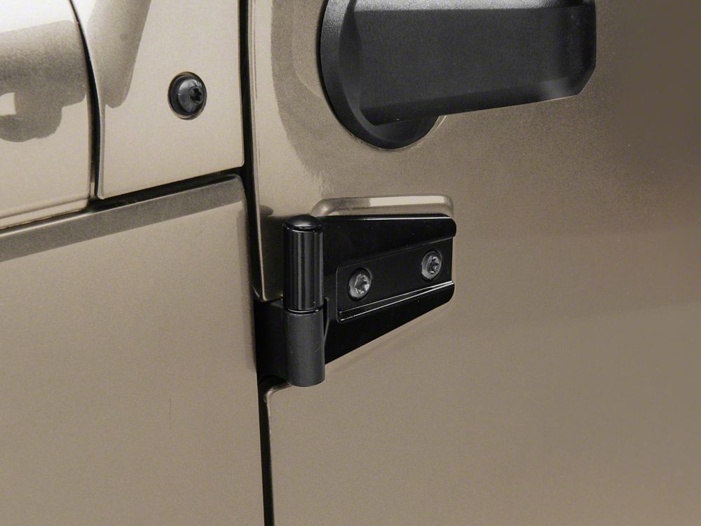RedRock Door Hinge Set; Textured Black (07-18 Jeep Wrangler JK 4-Door)