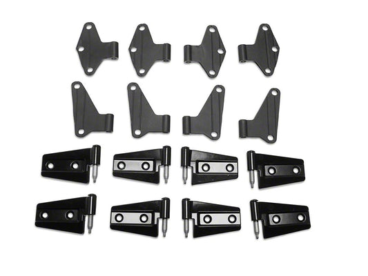 RedRock Door Hinge Set; Textured Black (07-18 Jeep Wrangler JK 4-Door)