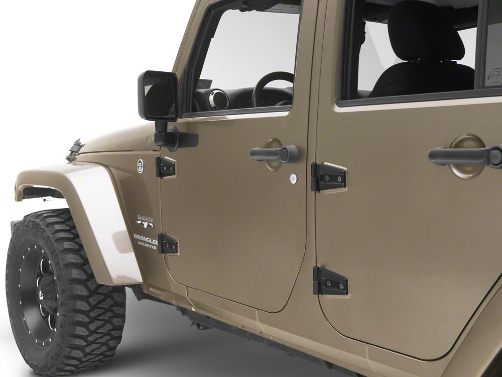 RedRock Door Hinge Set; Textured Black (07-18 Jeep Wrangler JK 4-Door)