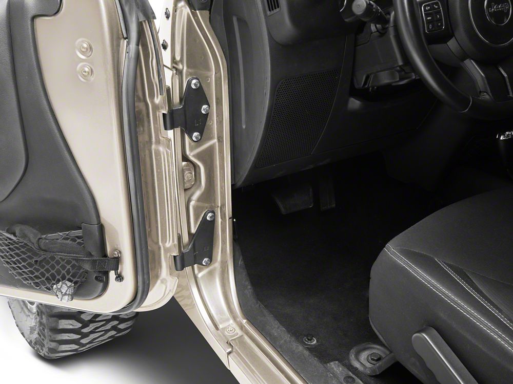 RedRock Door Hinge Set; Textured Black (07-18 Jeep Wrangler JK 4-Door)