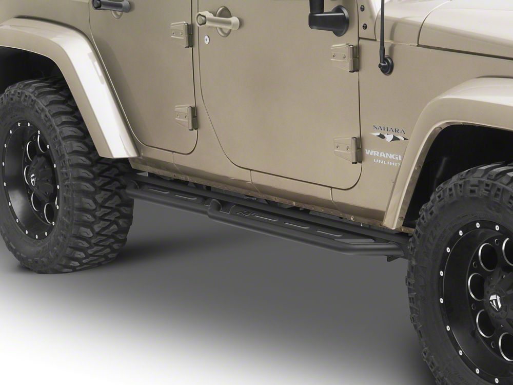 RedRock TC3 HD Rocker Steps; Textured Black (07-18 Jeep Wrangler JK 4-Door)