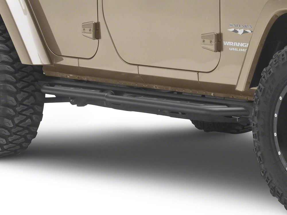 RedRock TC3 HD Rocker Steps; Textured Black (07-18 Jeep Wrangler JK 4-Door)