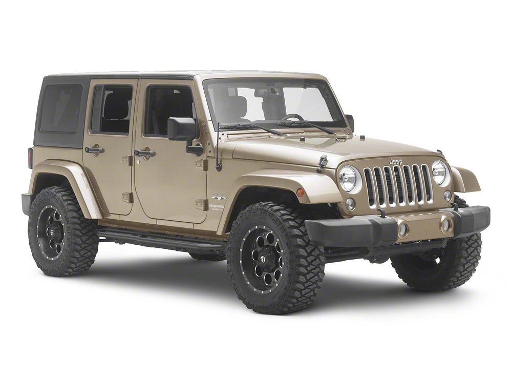 RedRock TC3 HD Rocker Steps; Textured Black (07-18 Jeep Wrangler JK 4-Door)