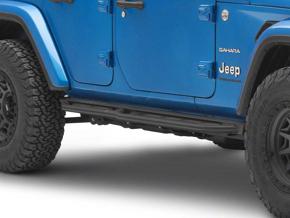 RedRock TC3 HD Rocker Steps; Textured Black (18-25 Jeep Wrangler JL 4-Door)
