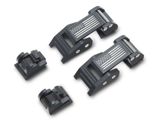 RedRock V3 Old Glory Billet Hood Catch Kit (07-26 Jeep Wrangler JK & JL)