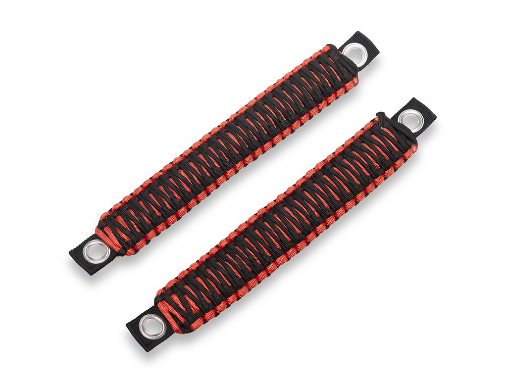 RedRock Paracord 3-in-1 Grab Handles; Red (07-18 Jeep Wrangler JK)