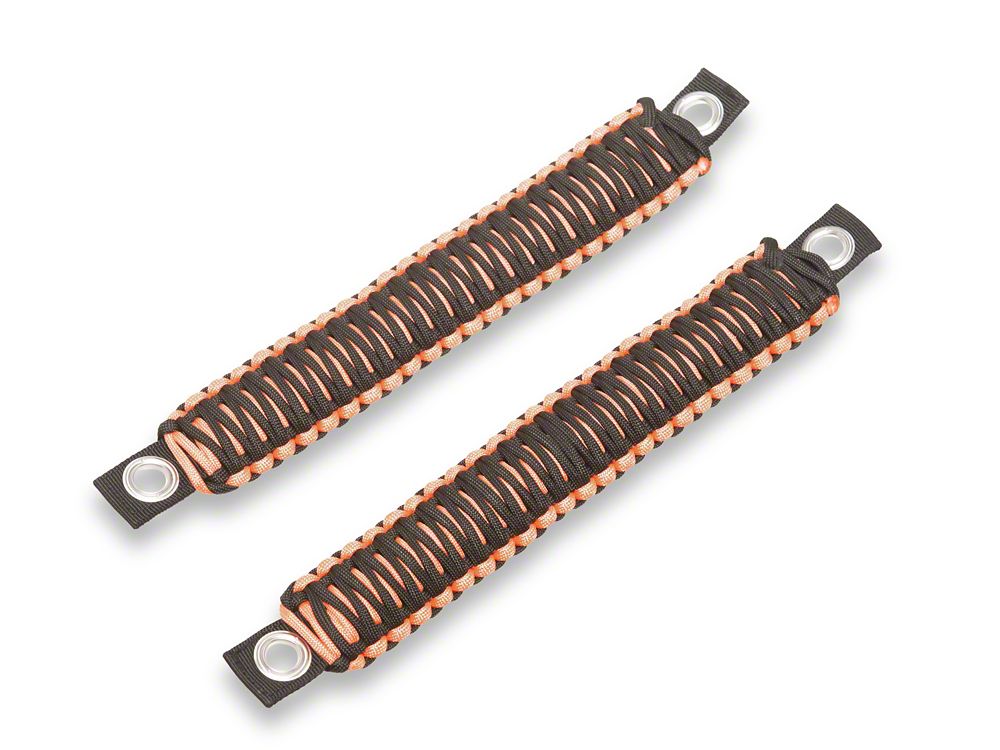 RedRock Paracord 3-in-1 Grab Handles; Orange (07-18 Jeep Wrangler JK)