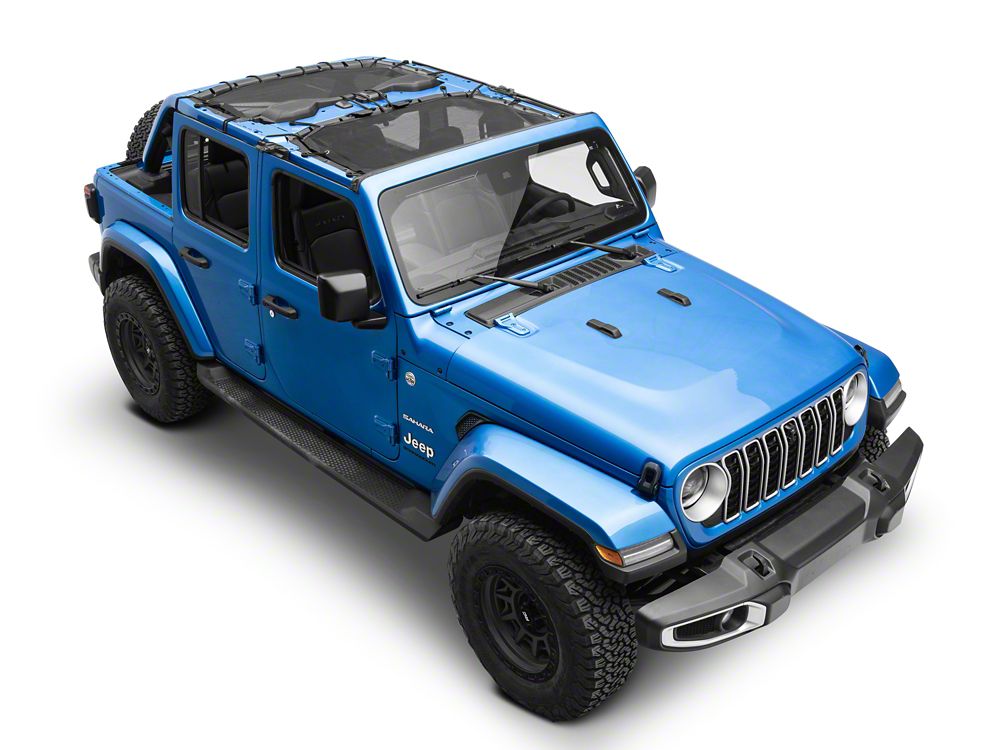 RedRock Mesh Sun Shade; Front and Rear; Black (24-25 Jeep Wrangler JL 4-Door)