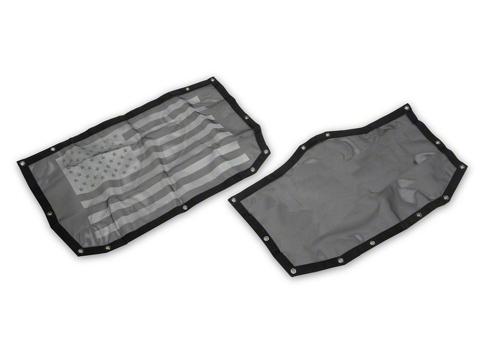RedRock Mesh Sun Shade; Front and Rear; American Flag (24-25 Jeep Wrangler JL 4-Door)