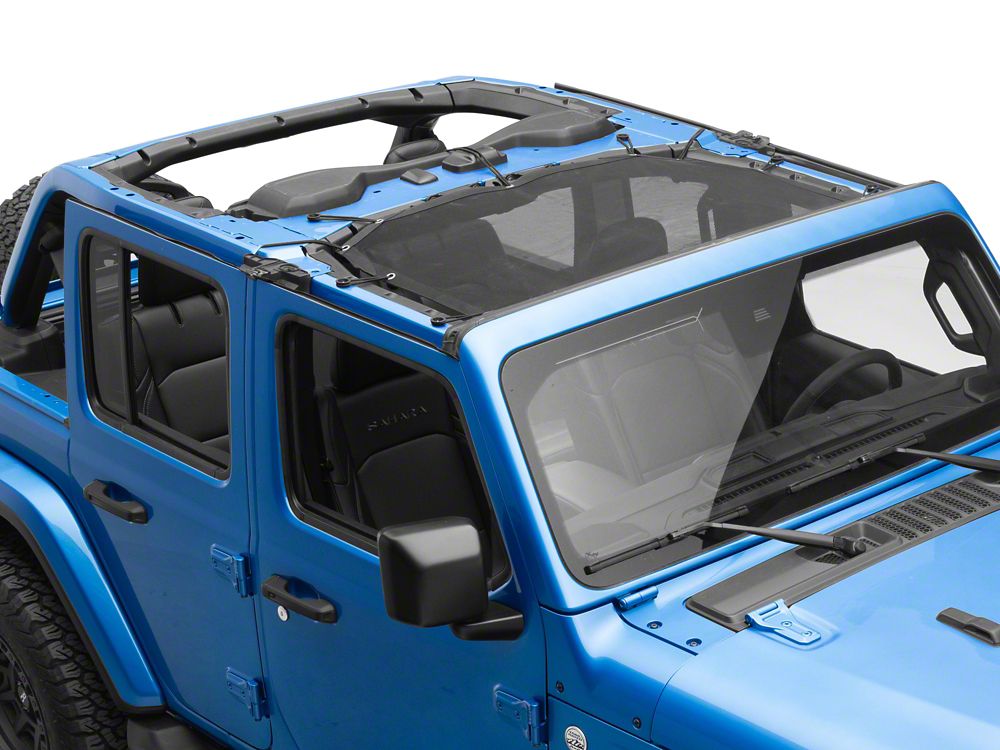 RedRock Mesh Sun Shade; Front; Black (24-25 Jeep Wrangler JL)