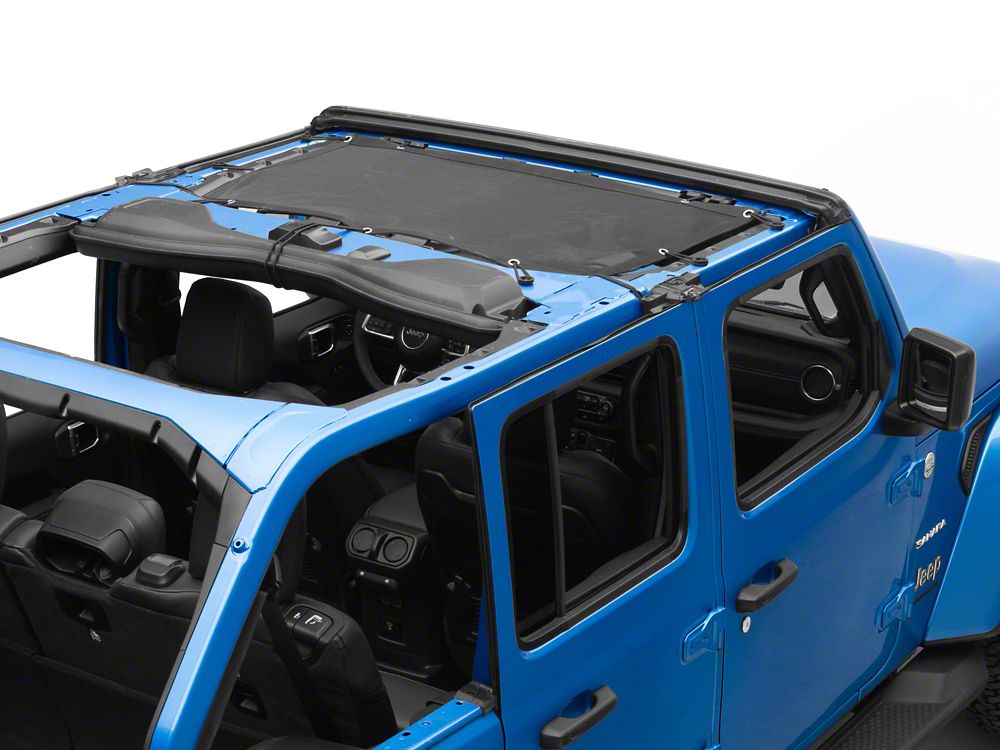 RedRock Mesh Sun Shade; Front; Black (24-25 Jeep Wrangler JL)
