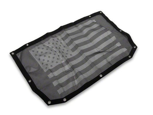 RedRock Mesh Sun Shade; Front; American Flag (24-25 Jeep Wrangler JL)