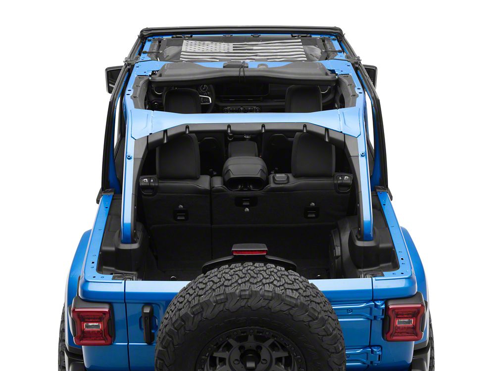 RedRock Mesh Sun Shade; Front; American Flag (24-25 Jeep Wrangler JL)