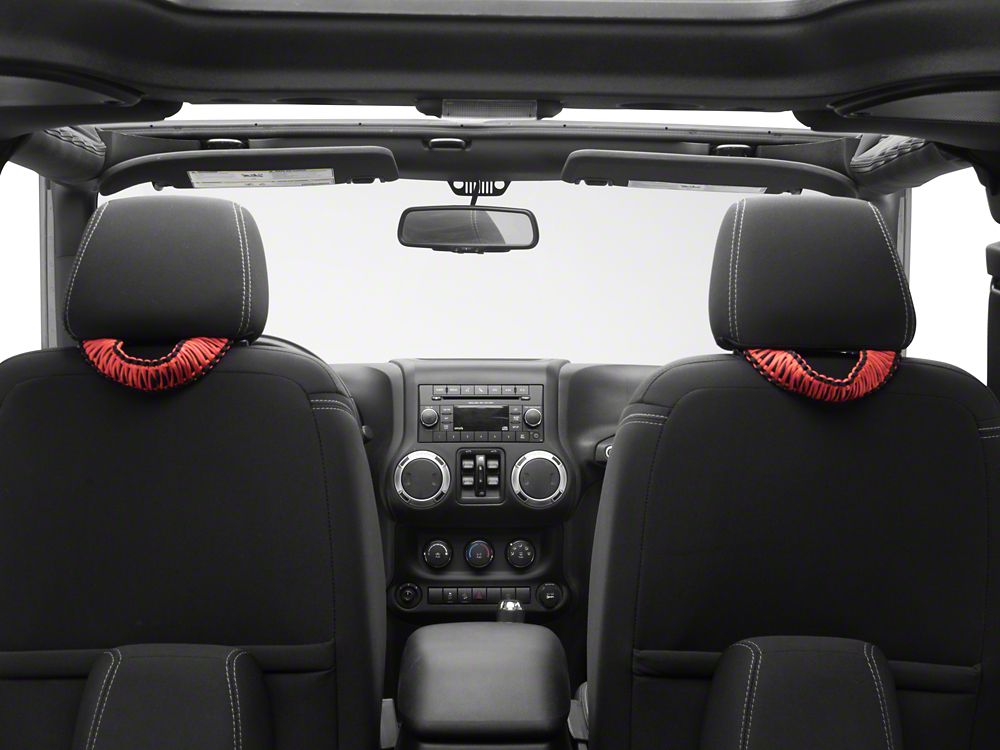 RedRock Headrest Grab Handles; Red (07-25 Jeep Wrangler JK & JL)