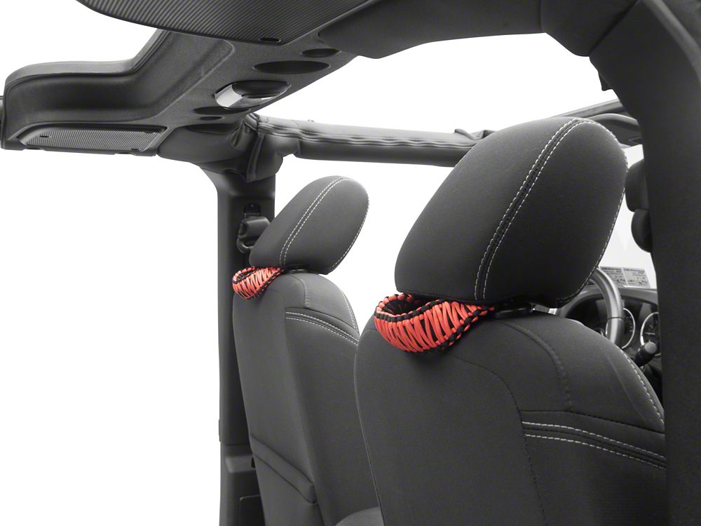 RedRock Headrest Grab Handles; Red (07-25 Jeep Wrangler JK & JL)