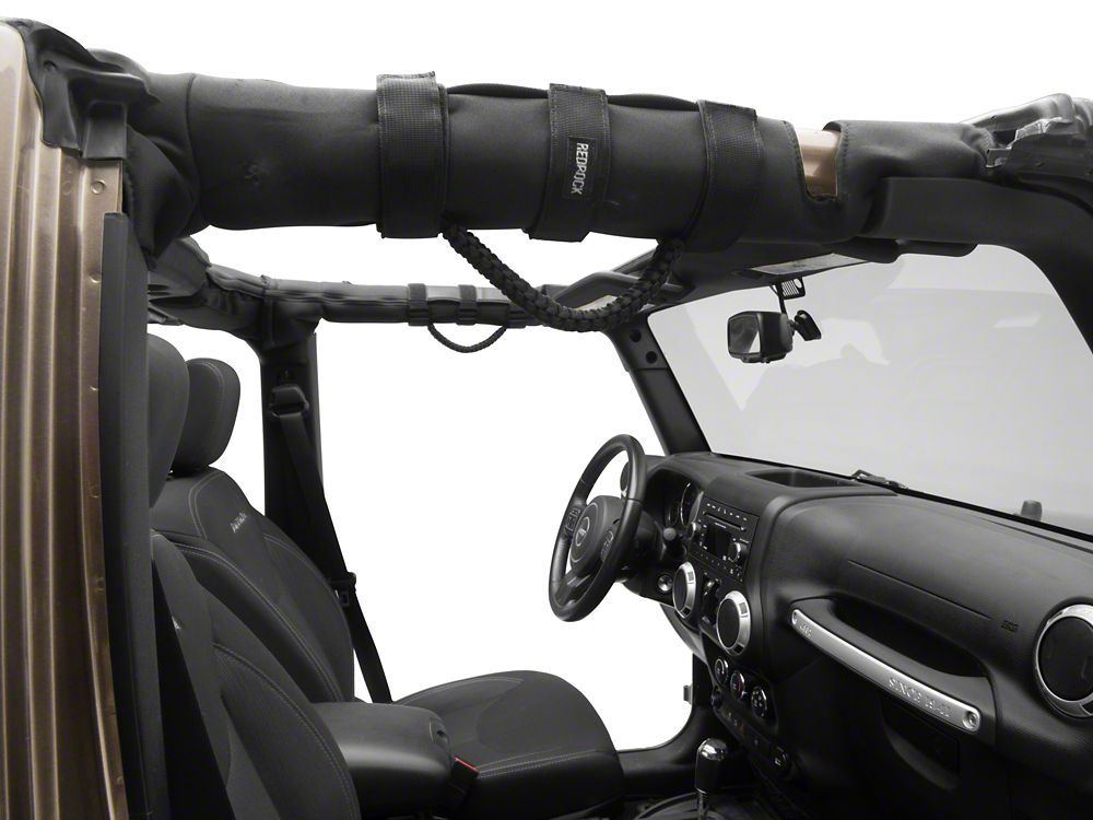RedRock Paracord Grab Handles; Black (87-25 Jeep Wrangler YJ, TJ, JK & JL)